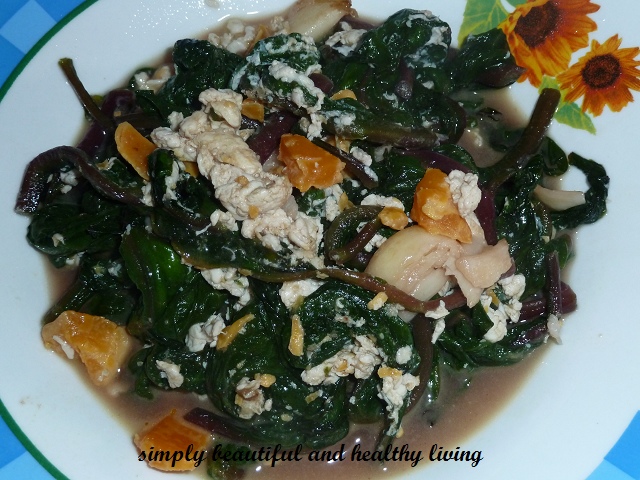 simply beautiful and healthy living: Stir Fried Malabar Spinach with