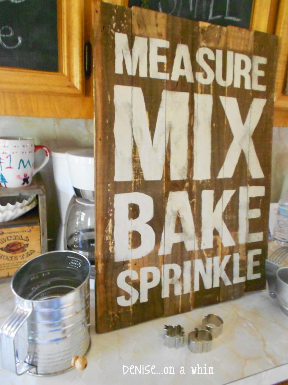 denise...on a whim: Rustic Pallet Kitchen Sign