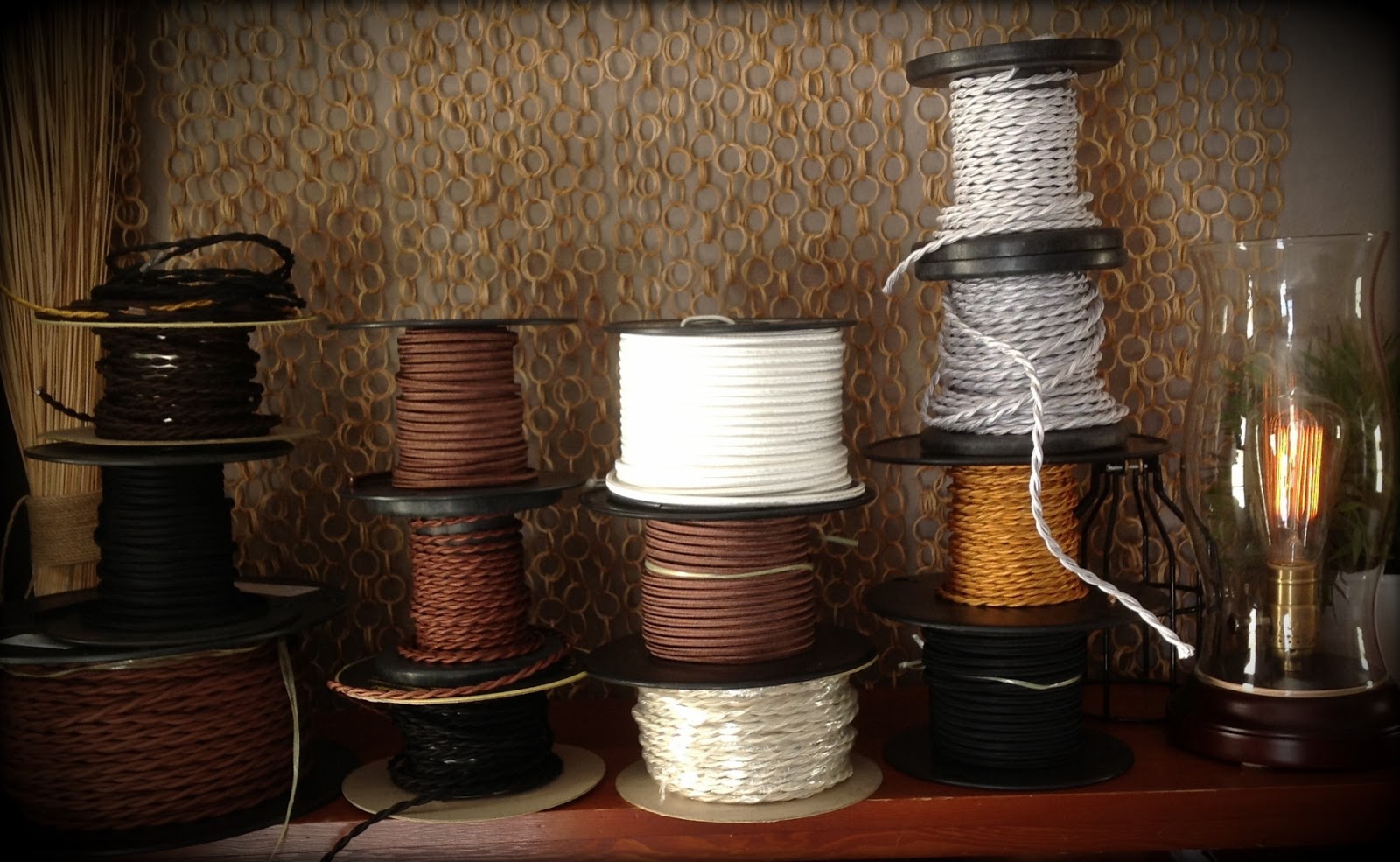 Vintage Light Bulbs Cloth Covered Wire