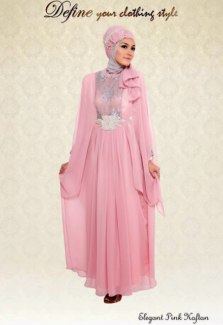 Gambar Desain Baju Muslim Kaftan pesta Gambar Desain Baju Muslim Kaftan pesta