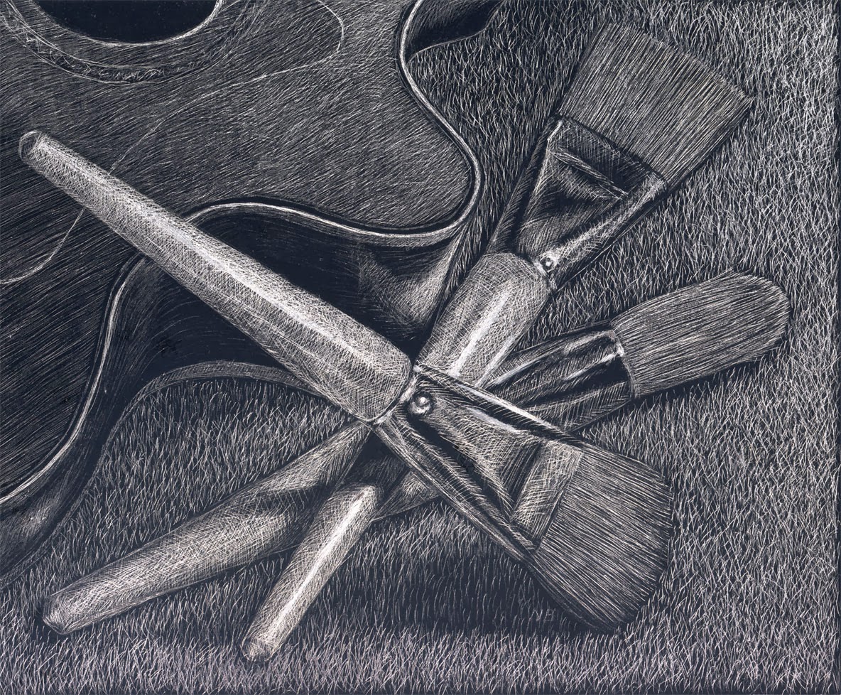 Offerings Brushes and Guitar Scratchboard