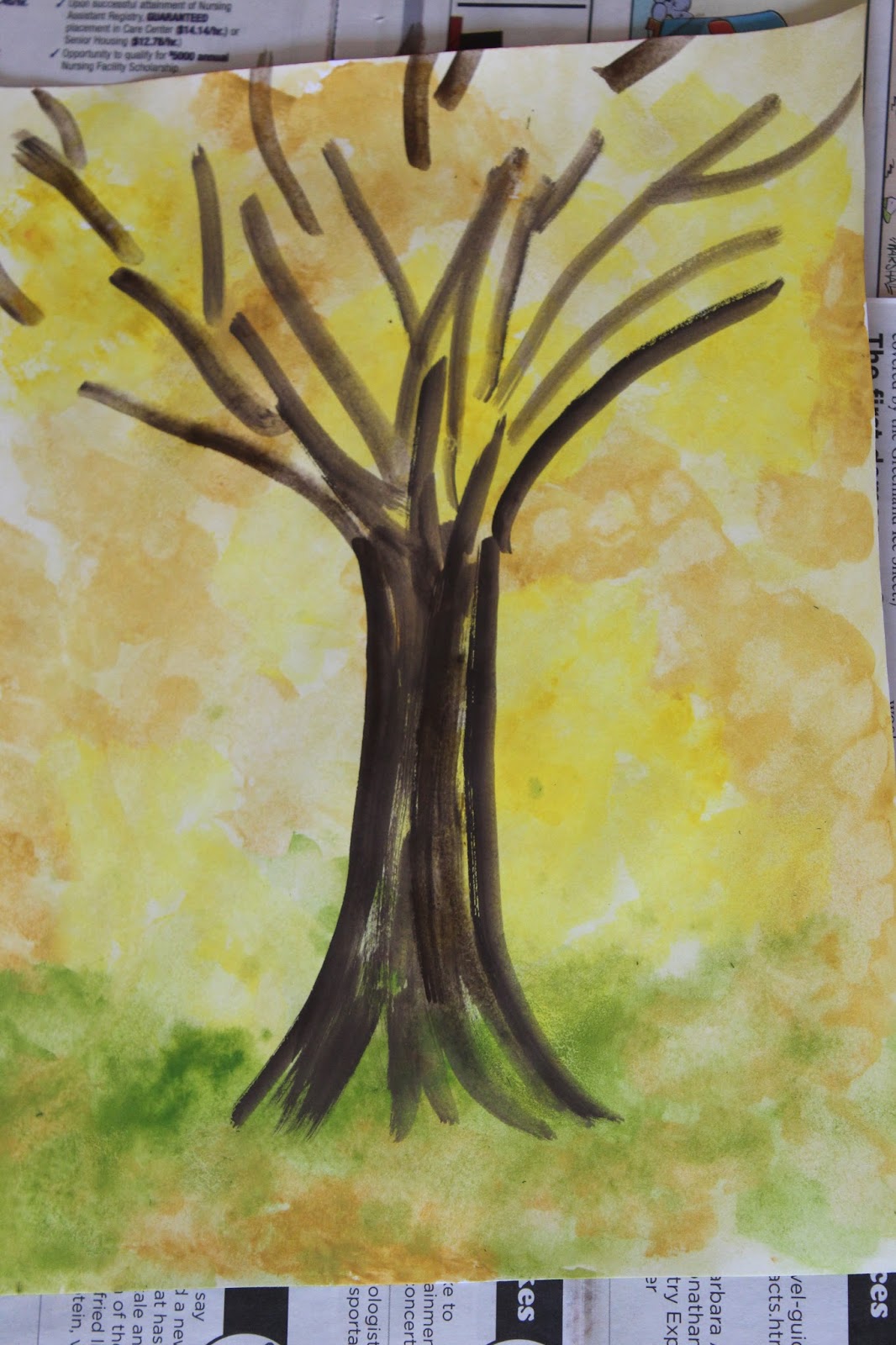 The Unlikely Homeschool Fall Blown Trees Art Tutorial