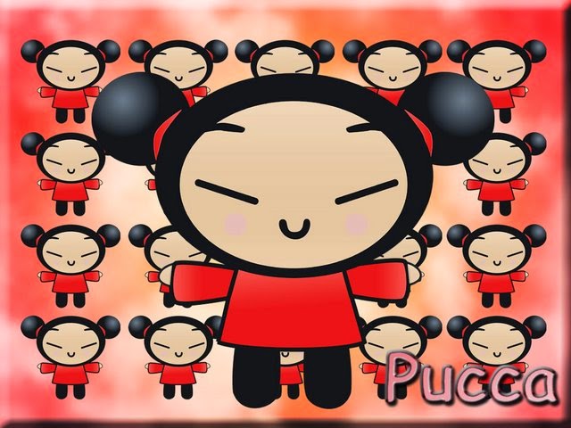 Pucca: Tarjetas o Invitaciones para Imprimir Gratis. Para hacer invitaciones, tarjetas, marcos de fotos o etiquetas, para imprimir gratis de Pucca.
