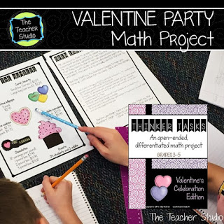 Finding meaningful Valentine's Day activities isn't always easy.  This set of 5 Valentine's activities give you Valentine art, Valentine math, Valentine writing, and more! Valentine projects, Valentine printables, Valentine bulletin board, Valentine problem solving