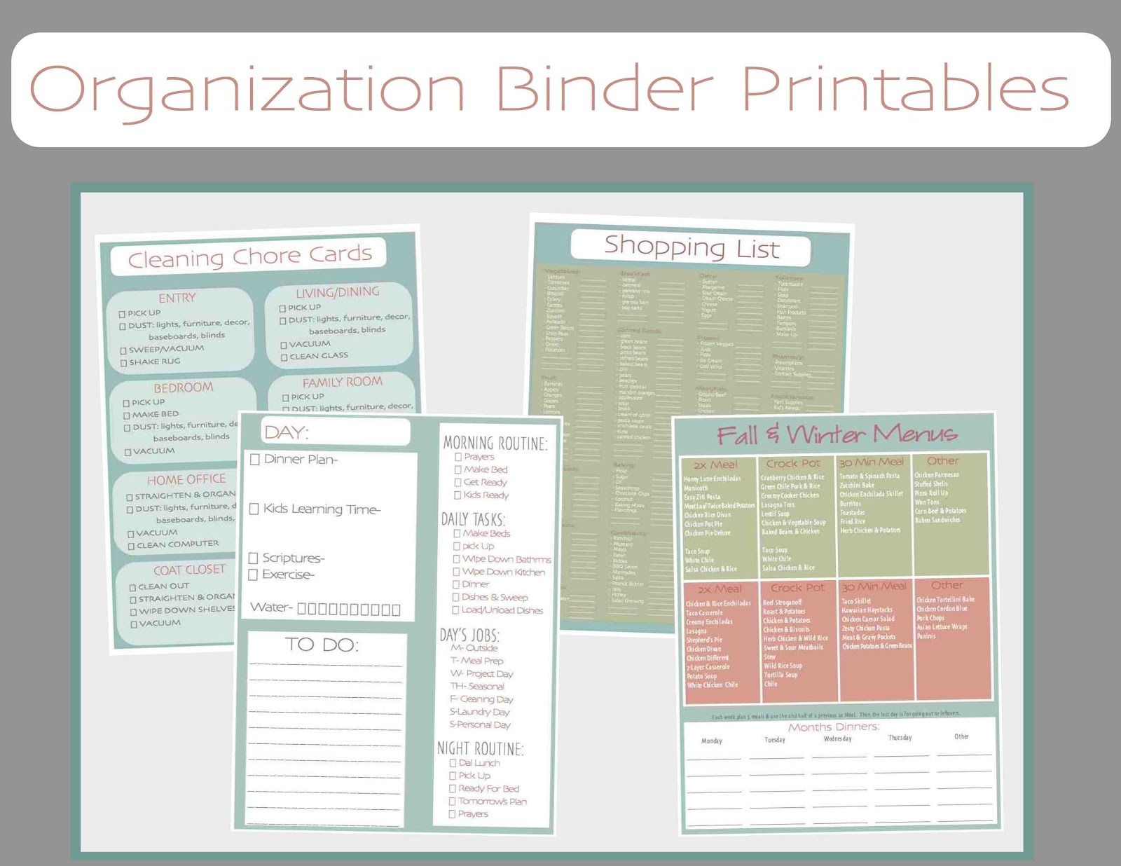 Free Family Organization Printables