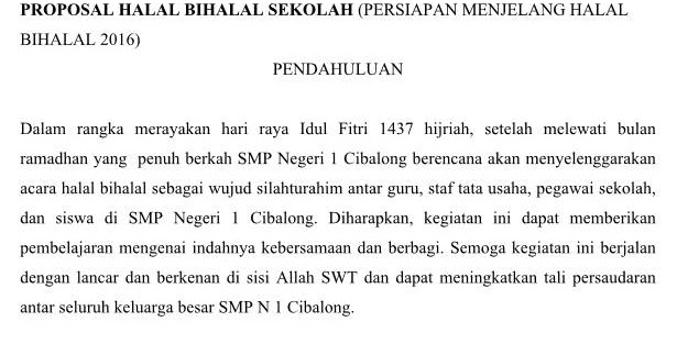 Contoh Surat Proposal Halal Bihalal Contoh Surat