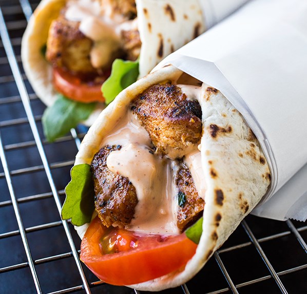 Grilled Lemon Chicken Flatbread Wraps, and That Golden-Hued Evening Sky #dinner #meal Grilled Lemon Chicken Flatbread Wraps, and That Golden-Hued Evening Sky #dinner #meal