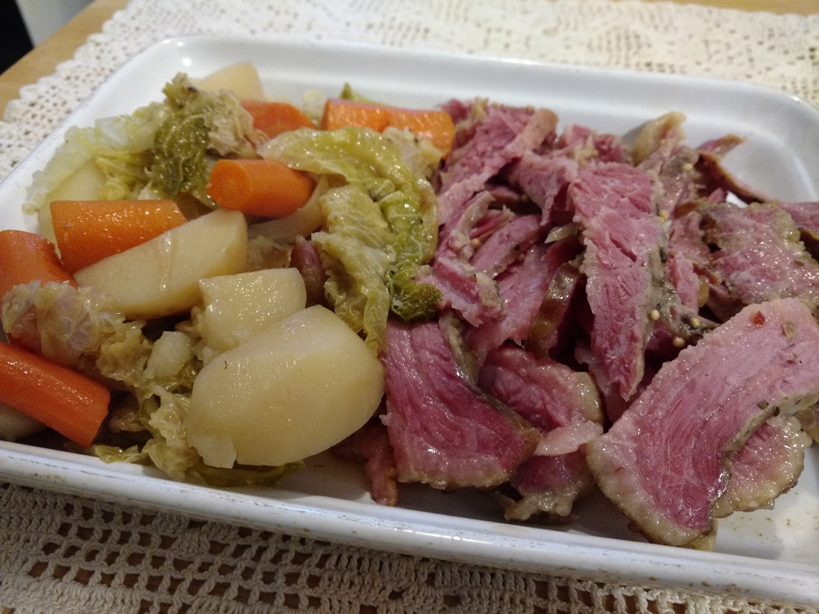 "So what are you making for dinner?" Crockpot Corned Beef and Guinness