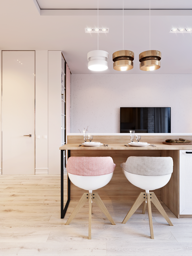 House tour, un apartamento moderno en rosa empolvado | Decoración