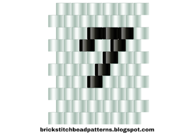 Free brick stitch beaded alphabet pattern number 7 download.