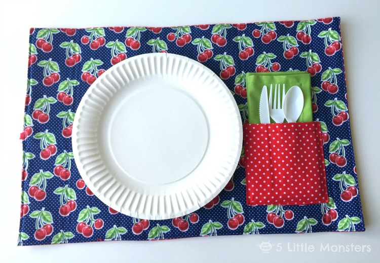 5 Little Monsters Roll Up Picnic Placemats