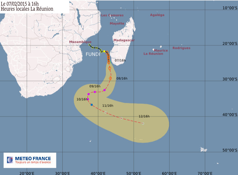 La tempête tropicale Fundi s'éloigne de Madagascar