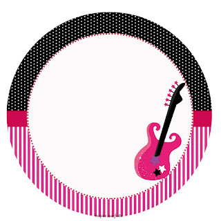 Toppers o Etiquetas para Imprimir Gratis de Rock Star Rosa.