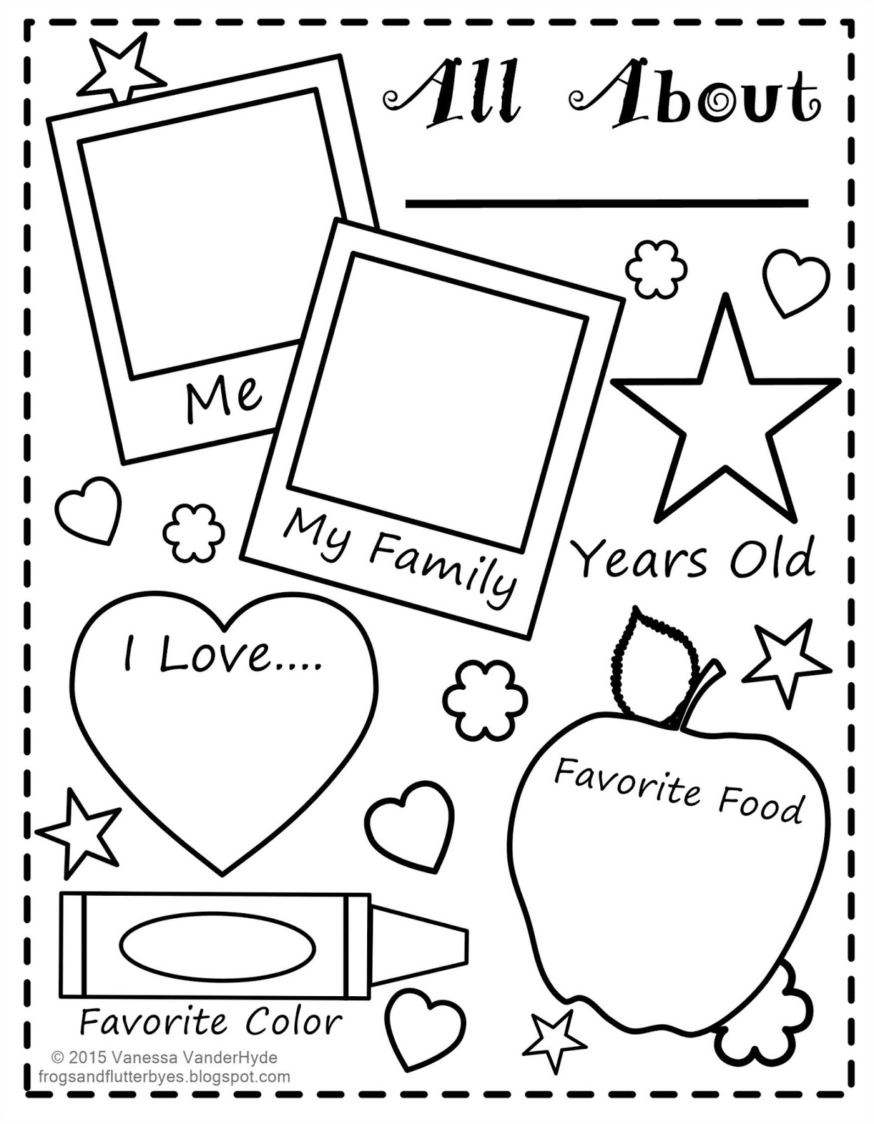 All About Me Template Preschool Mark Library