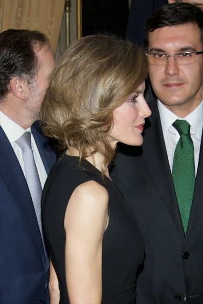 Prince Felipe and Princess Letizia attended the Dinner Tribute to Mr. Enrique V. Iglesias at Casa de America