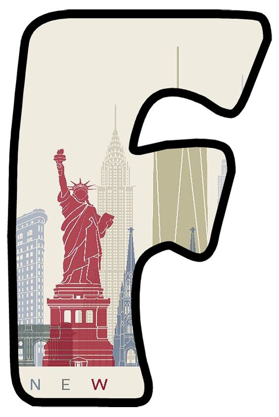 Statue of Liberty Letter. Letras con la Estatua de la Libetad. Oh my