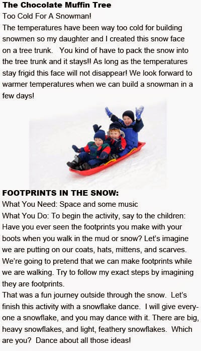 snow activities for preschoolers