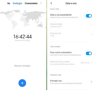 Data e ora Android Orologio