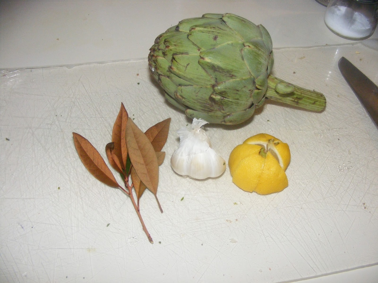 Pandas In The Kitchen! Steamed and Seasoned Artichoke