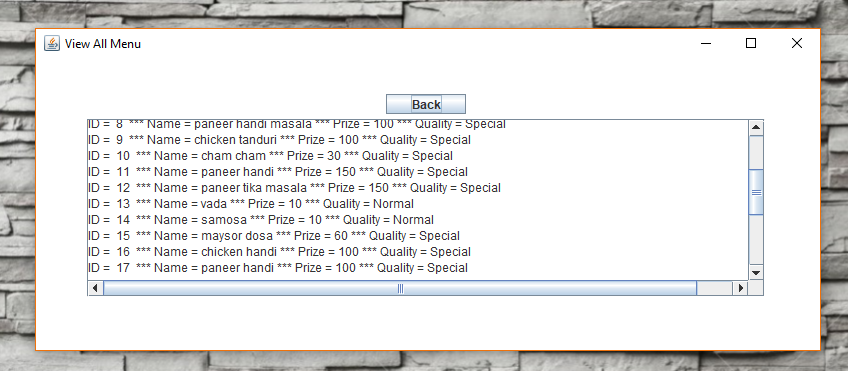 Java Project of restaurant dish menu System with File handling java IO ...