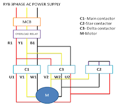 delta star diagram circuit power starter motor wiring phase connection induction step troubleshoot electrical guide using