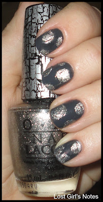 china glaze concrete catwalk with opi silver shatter