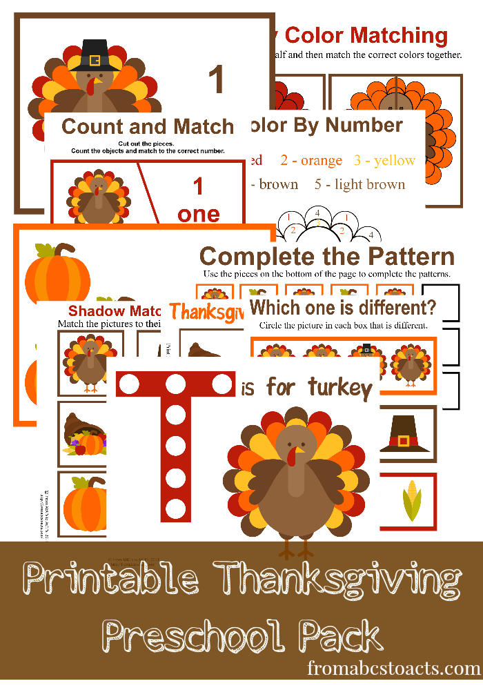 Thanksgiving Preschool Pack - Thanksgiving Worksheets For Kindergarten