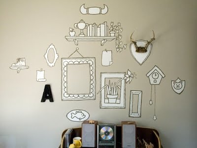 Decore a casa com molduras desenhadas na parede