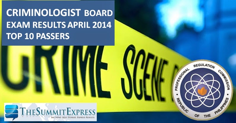 Top 10 criminology board exam April 2014