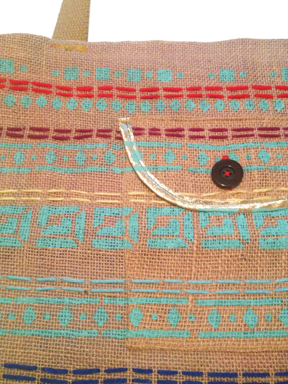 Textile Arts Now Hand embroidery on burlap