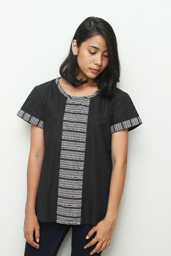 Model Baju Atasan Batik Kombinasi Polos Terbaru