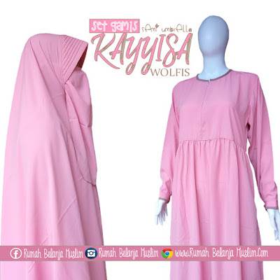 Gamis Babydoll Kayyisa Wolfis Pink Kalem Gamis Babydoll Kayyisa Wolfis Pink Kalem