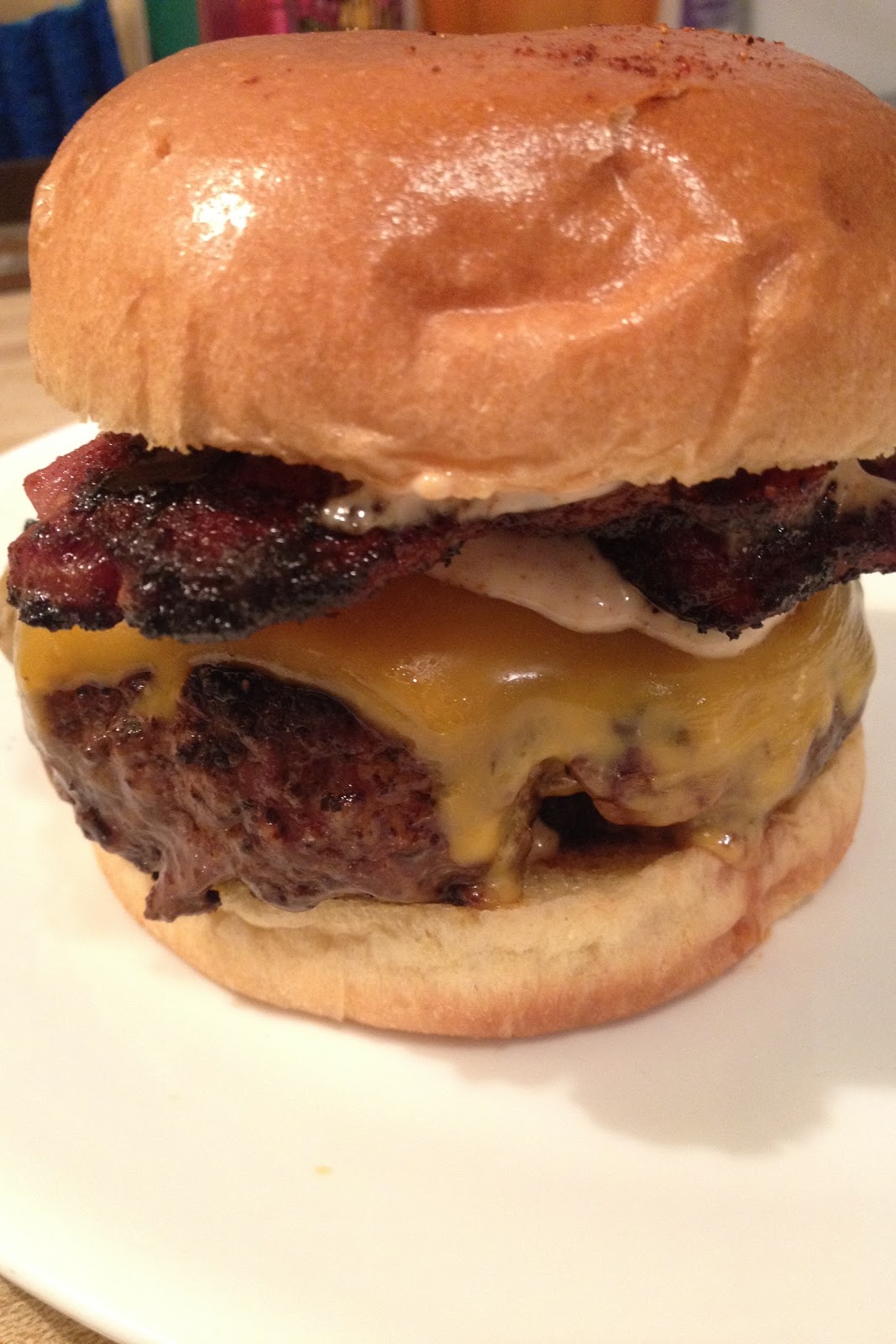 InHouse Cook Burger Night! Cheddar Burger with Ponzu Seared Pork