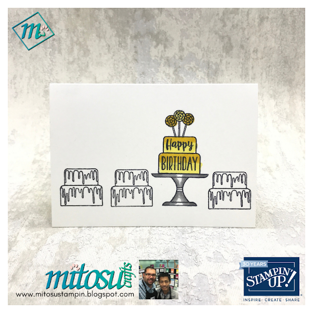 Piece of cake stamps set for #simplestamping Sunday from Stampin' Up! handmade by Barry from Mitosu Crafts Piece of cake stamps set for #simplestamping Sunday from Stampin' Up! handmade by Barry from Mitosu Crafts