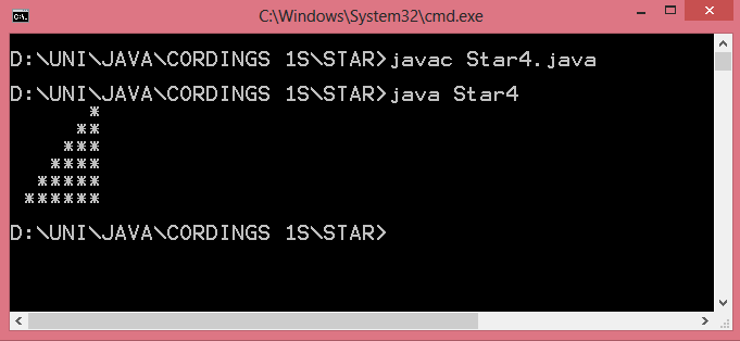 Star Printing in Java-03