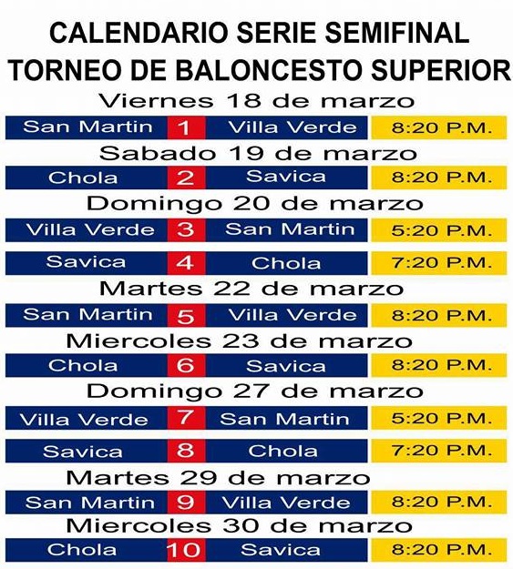 Ya está aquí el calendario de las semifinales del XXXIII Torneo Baloncesto Superior de La Romana