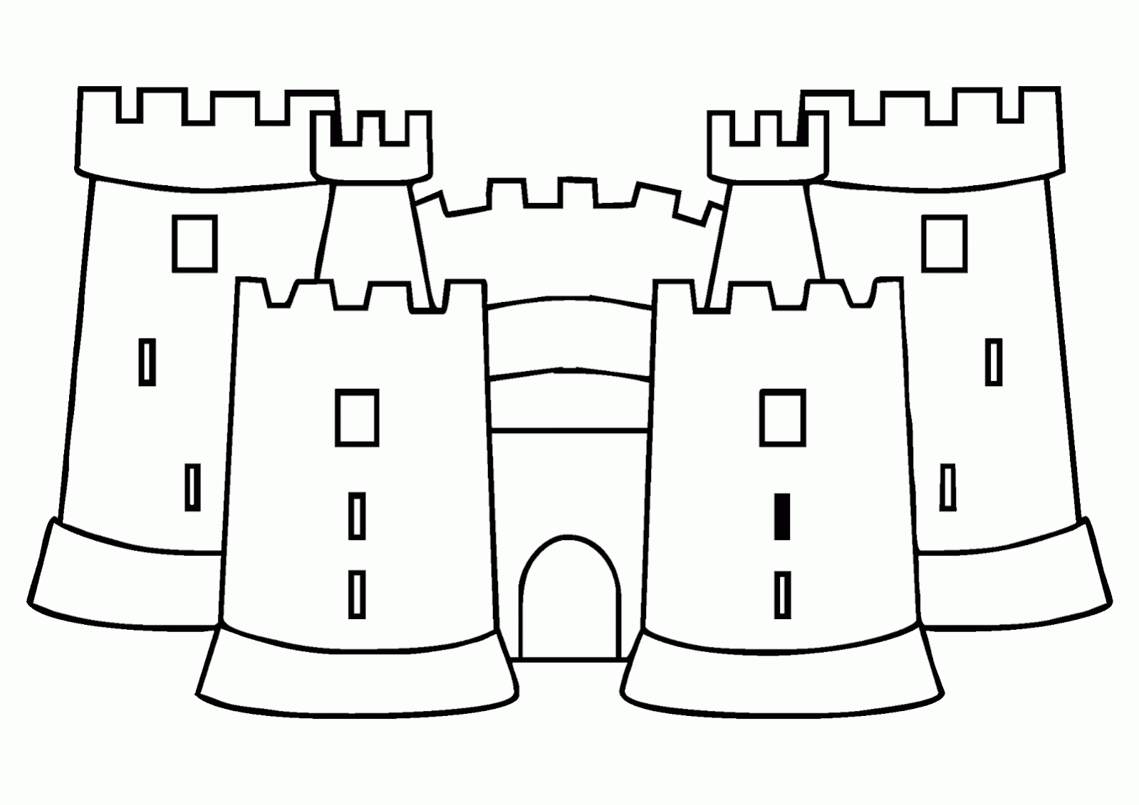 Gambar Mewarnai Castle Benteng Kerajaan Istana Contoh Anak PAUD