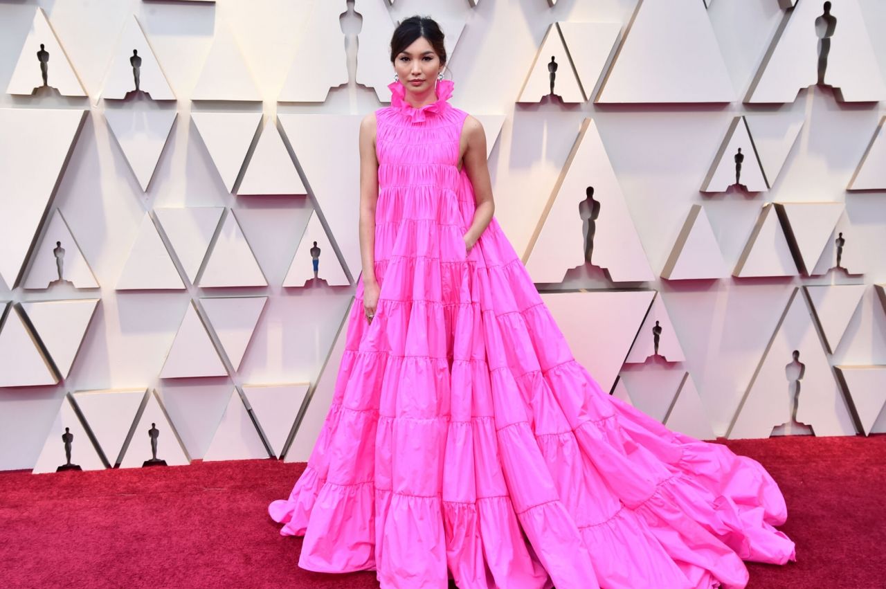 Gemma Chan shows off a Valentino dress at the 2019 Oscars