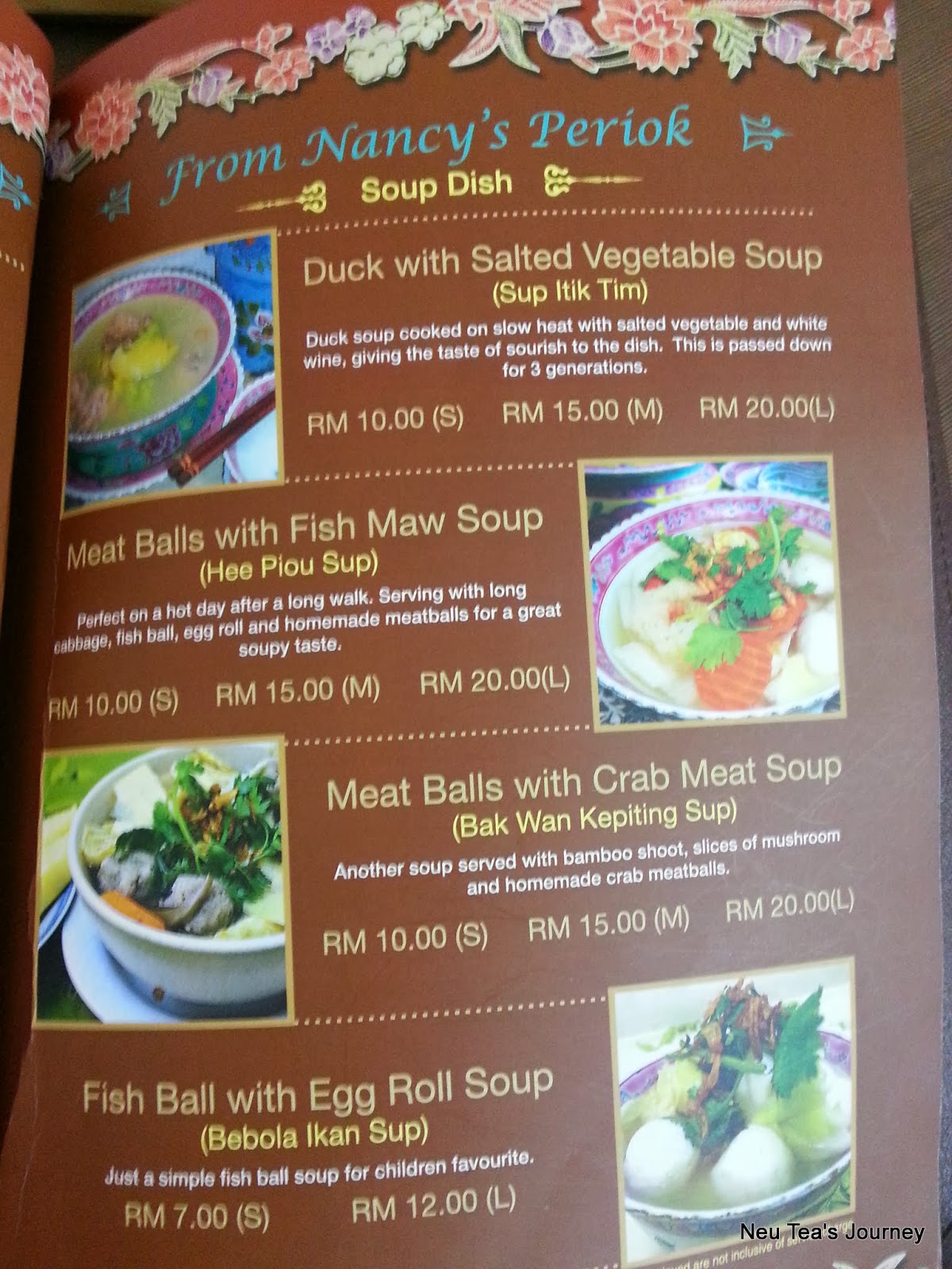 Neu Tea's Journey Nancy's Kitchen Restoran Malacca (Melaka 马六甲)