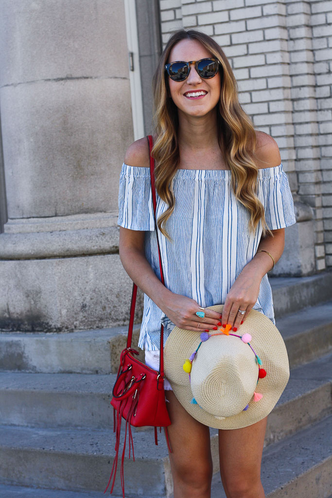 4th of July Style: Off the Shoulder Stripe Top - Twenties Girl Style