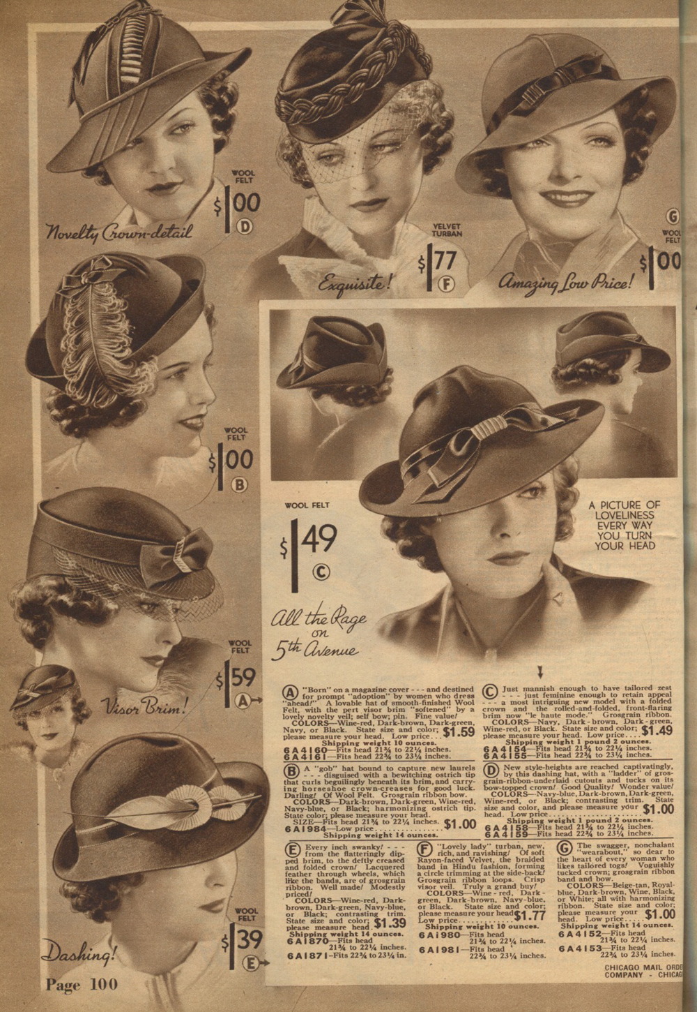 NewVintageLady: Catalog Sunday: 1930s hats edition