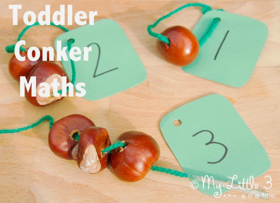 Toddler conker maths