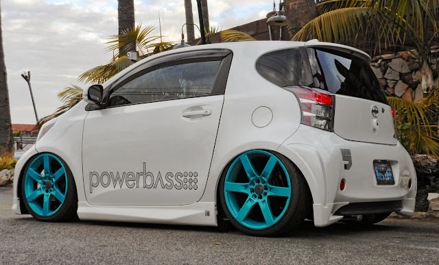 Scion iQ lowered on air ride