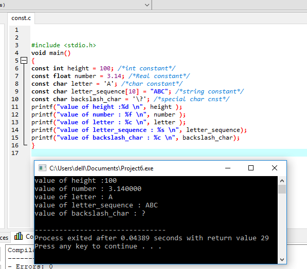 C Programming: What are Constants in C with examples and interview ...
