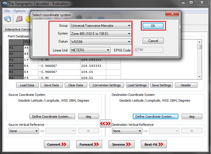 How to use Geographic Calculator > Convert Geographic Coordinat To UTM