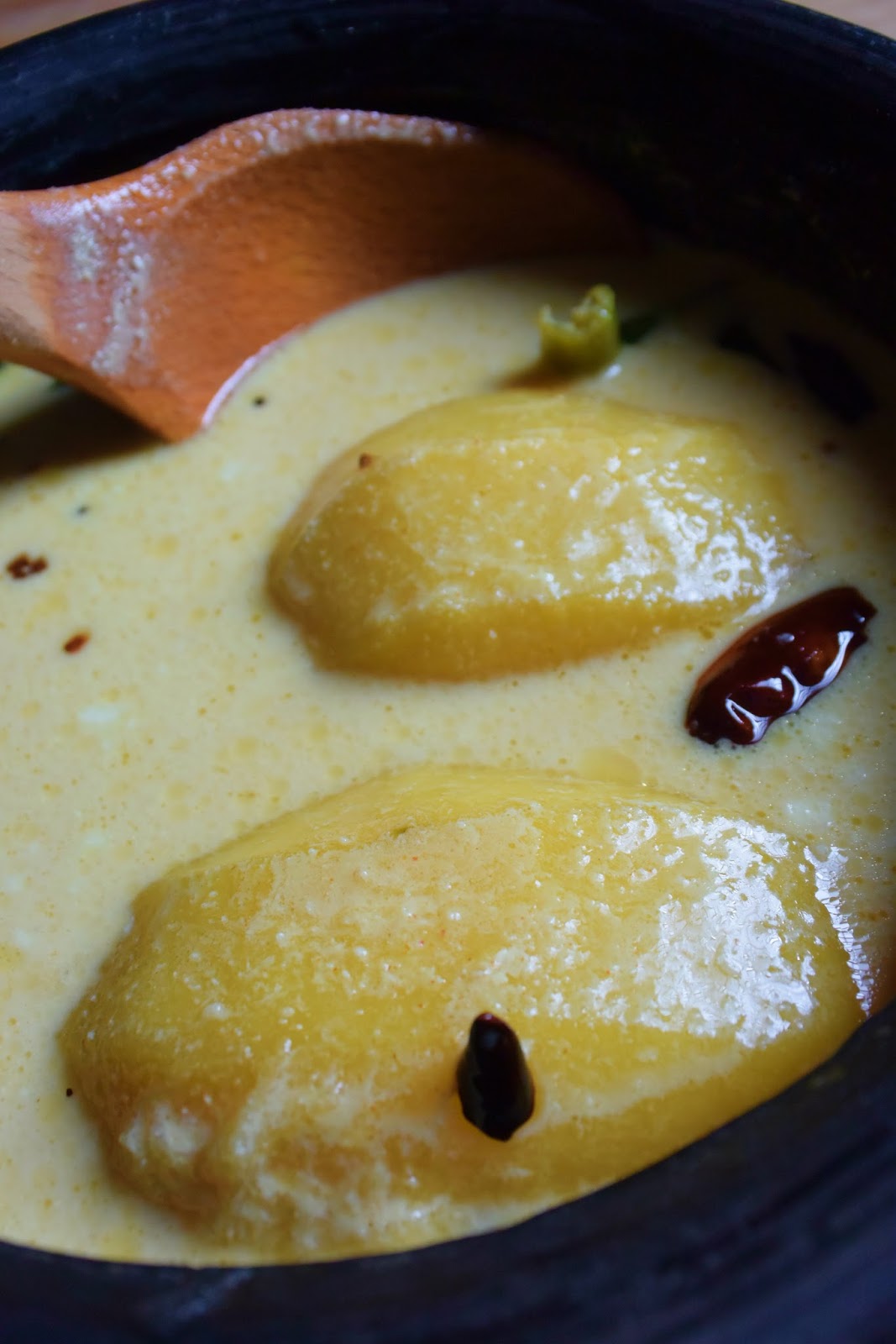 Kerala Mambazha Puliserry with whole mangoMango Yogurt curry