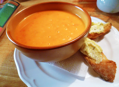 soup and crostini