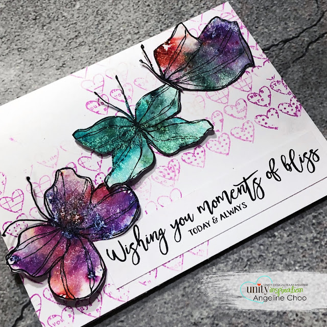 ScrappyScrappy: [NEW VIDEOS] Flowers, Rainbow and Glitter with Unity Stamp - Moments of Bliss #scrappyscrappy #unitystampco #card #cardmaking #youtube #quicktipvideo #stamp #stamping #rainbowbutterflies #nuvoshimmerpower #colorburst #backgroundstamp #galaxywatercolors #metallicwatercolors 