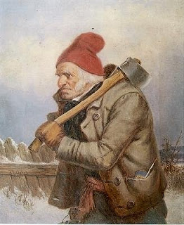 The Woodcutter', oil painting by Cornelius Krieghoff, 1.5 x 9.2 in., William Doyle Galleries