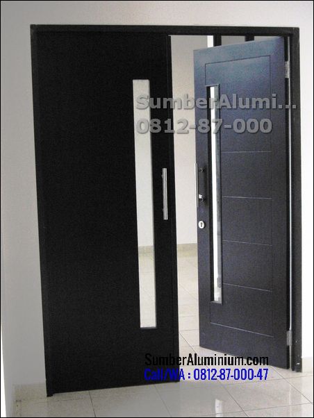 Pintu Aluminium Panel kombinasi kayu